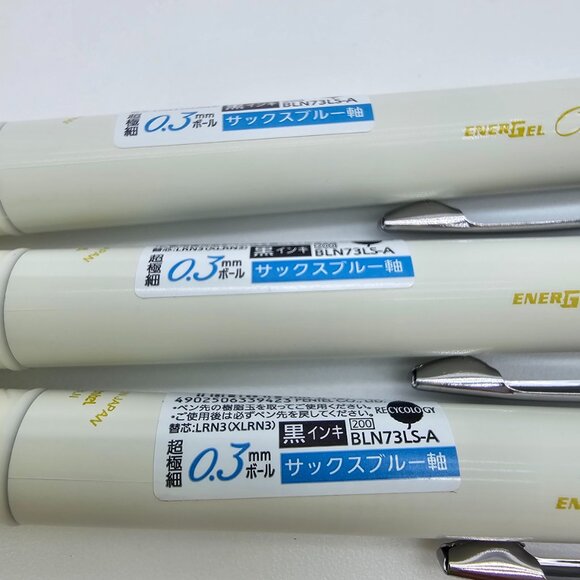 Pentel Energel Clena - 0.3 | Sax Blue Stripe Body + Black Ink | Lot of 3 - NEW - Picture 4 of 9